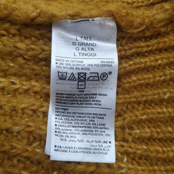 Old Navy Ladies Size Large Tall Gold Long Sleeves Turtleneck Sweater - Picture 4 of 8